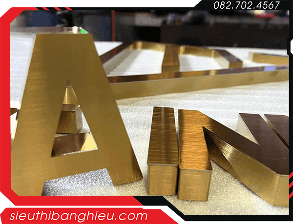 Chữ Inox Vàng Xước