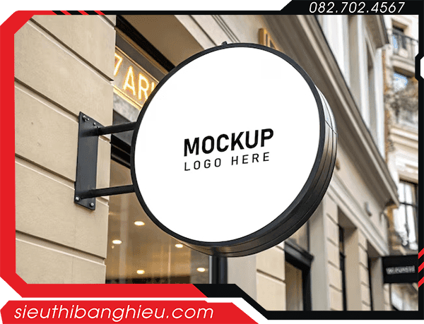 Hộp Đèn Tròn 2 Mặt – Bảng Vẫy Thu Hút Cửa Hàng